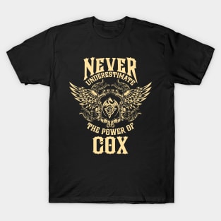 Cox Name Shirt Cox Power Never Underestimate T-Shirt